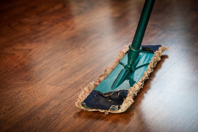 a hardwood floor being cleaned in AZ